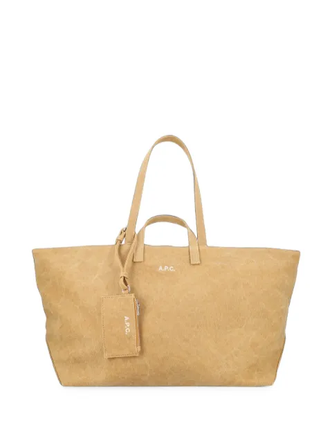 A.P.C. Drummer logo-print tote bag Neutrals COHMPF67046