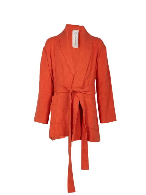 Marrakshi Life belted shawl-collar jacket Orange C22048