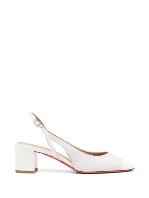 Santoni leather slingback pumps White WDNC71546HA2NOGO