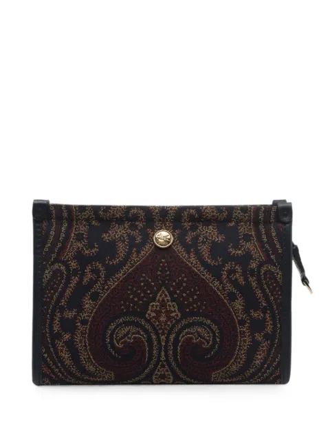 ETRO paisley-jacquard clutch bag Brown WP2C0014A