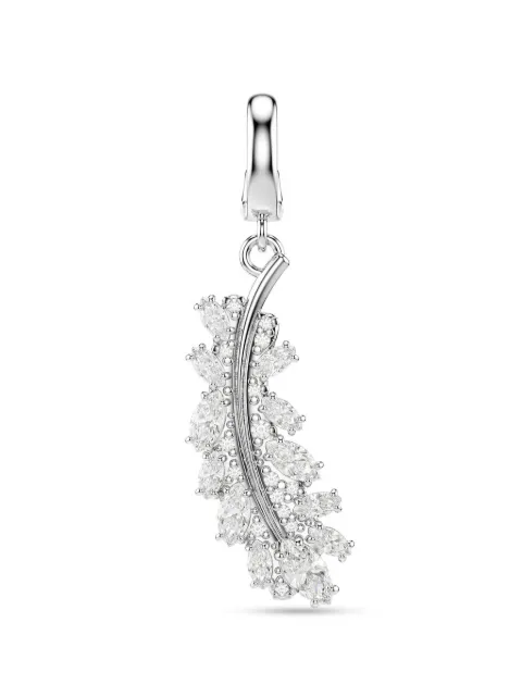 Swarovski Vienna crystal-embellished feather-motif charm Silver 5757739