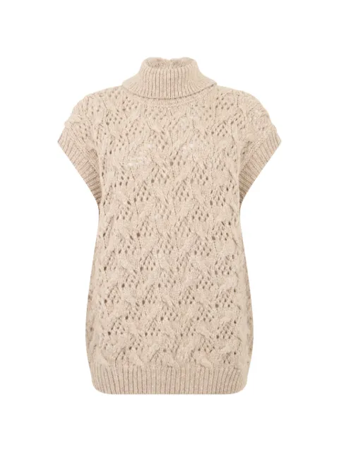 Peserico cable-knit vest Neutrals A93139F0309341