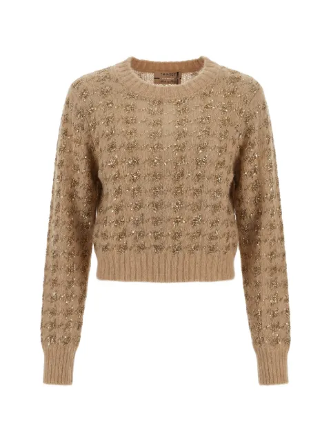 TWINSET sequin-embellished knitted sweater Neutrals 262TP3361