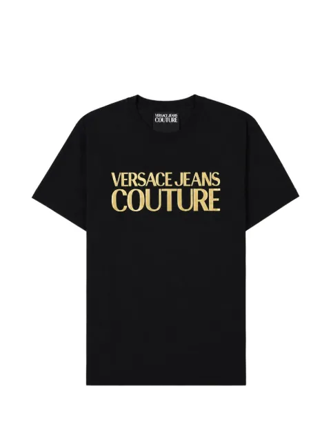 Versace Jeans Couture logo-print T-shirt Black 78GAHT05CJ00T