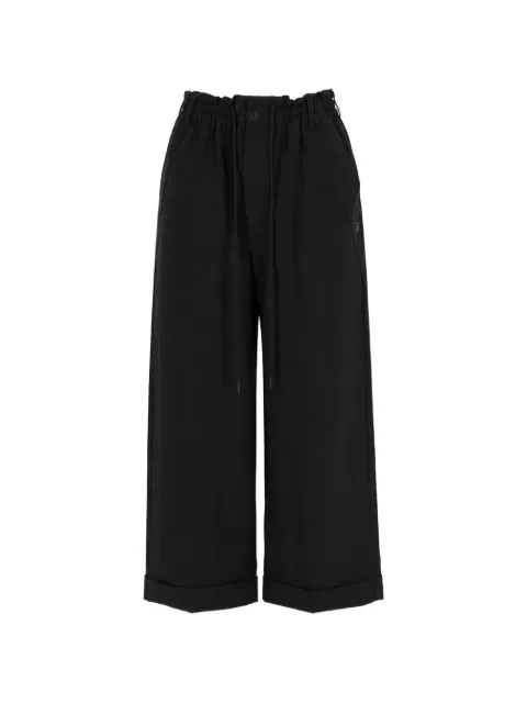 Y-3 x Adidas drawstring wide-leg trousers Black KS1446