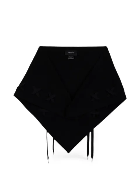 Simone Rocha lace-up merino-wool scarf Black LMK16W0660