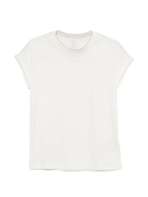 Eleventy contrast-trim cap-sleeve T-shirt White N80TSHM09TES0N35701N02