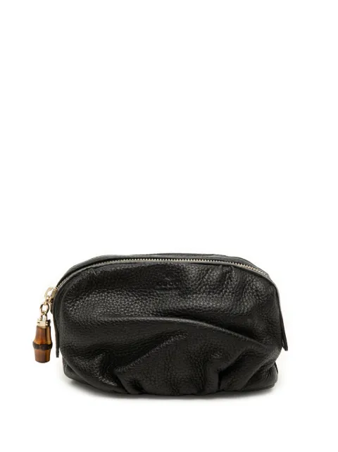 Gucci Pre-Owned 2000-2015 Calfskin Bamboo Cosmetic pouch Black S88HTKO08LPNDXHP