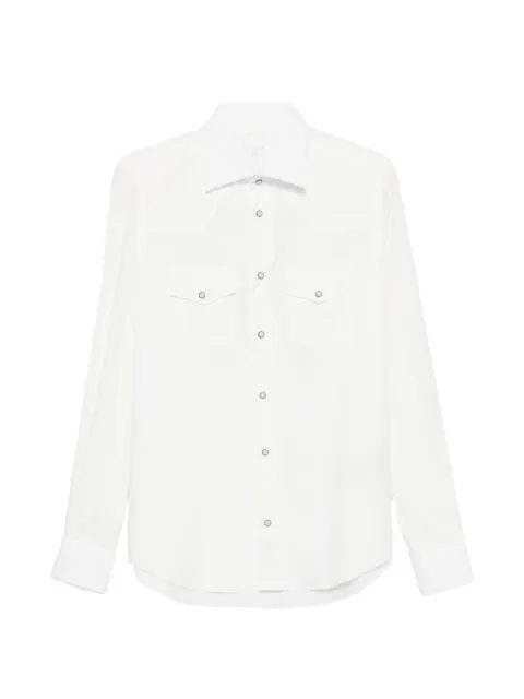 Eleventy western-style panelled shirt White N75CAMK02TES0N11001
