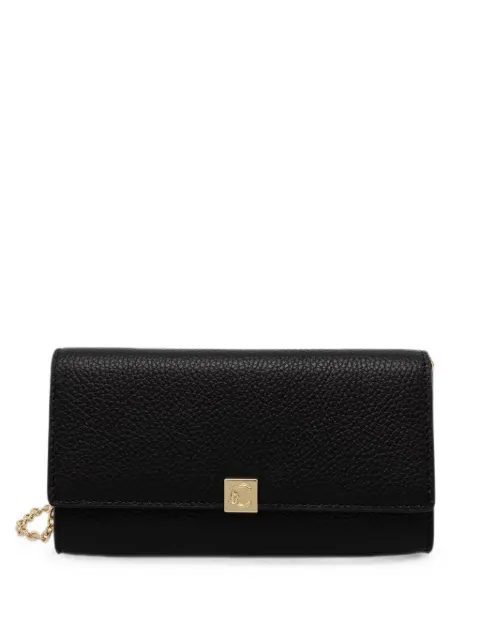 Coccinelle grained-leather chain-link wallet Black E2VKP183101