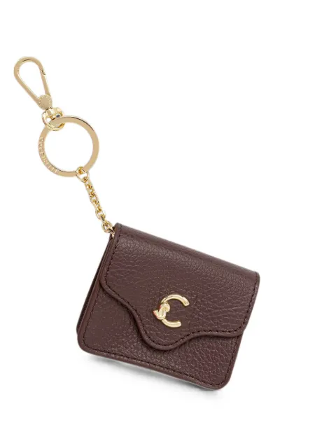 Coccinelle logo-plaque pebbled-leather airPods case Brown E2SSL410301