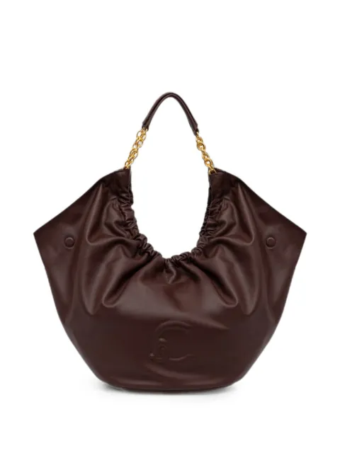Coccinelle Smash embossed-logo chain-link tote bag Brown E1U5F110101