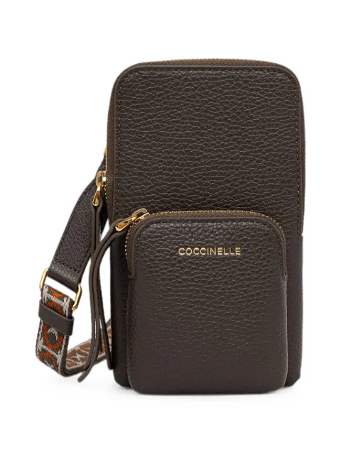 Coccinelle grained-leather logo-stamp phone case Brown E5PM0270101