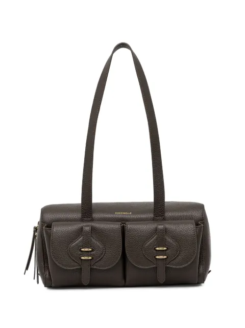 Coccinelle grainy-leather pocket-detail tote bag Brown E1VGK120301