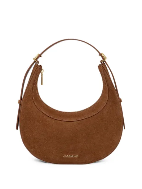 Coccinelle mini Whisper suede crescent shoulder bag Brown E5USA530101