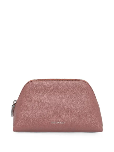 Coccinelle medium Helga grained leather make-up bag Pink E5TMF250101