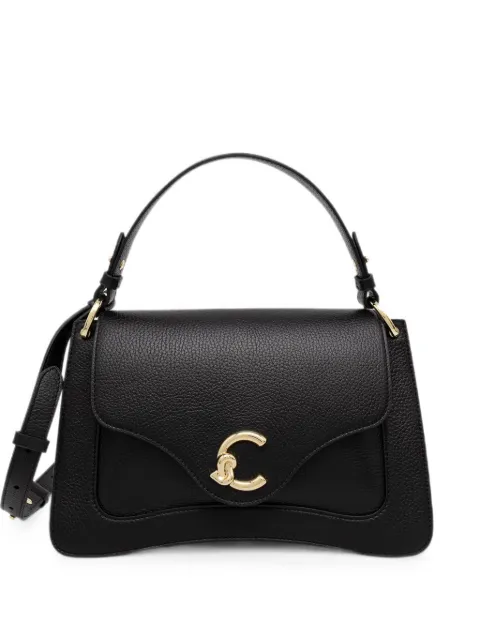 Coccinelle C-Me logo-plaque pebbled-leather shoulder bag Black E1SSL180121