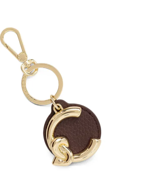 Coccinelle C-Me logo-plaque leather keyring Brown E2SSL410121