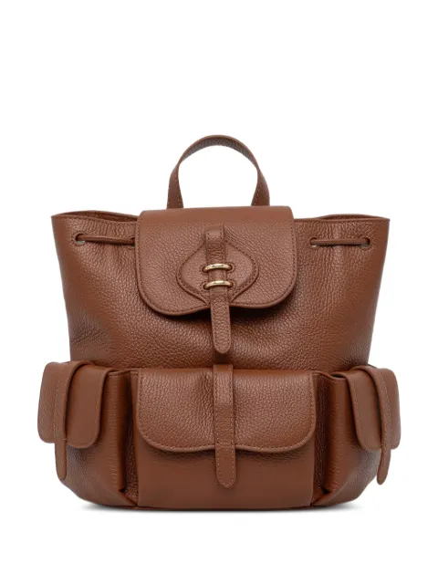 Coccinelle medium Mavery grainy-leather drawstring backpack Brown E1VGK140101