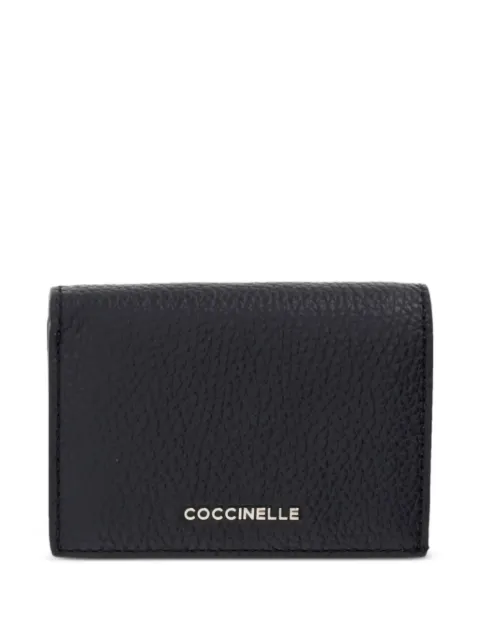 Coccinelle logo-print pebbled-leather wallet Black E2MW5113101
