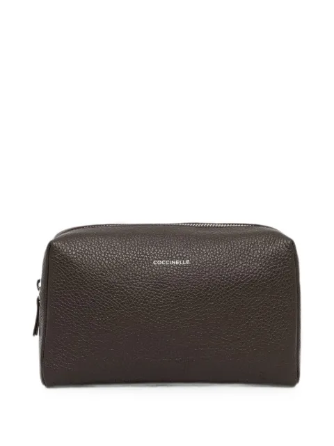 Coccinelle grained leather make-up bag Brown E5MUK95G002