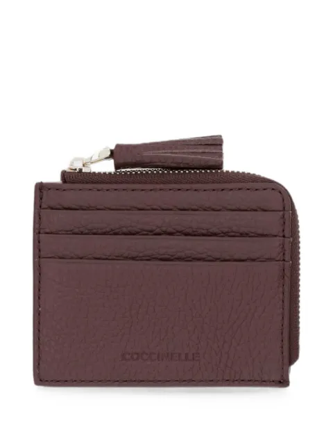Coccinelle small Tassel pebbled-leather cardholder Brown E2MU0128901