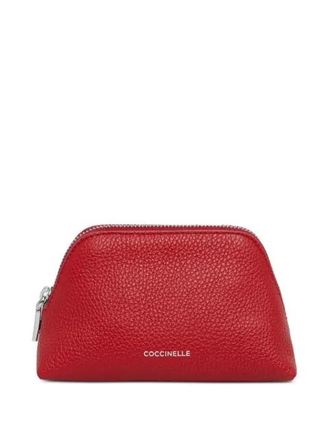 Coccinelle small Helga grained leather make-up bag Red E5TMF250201