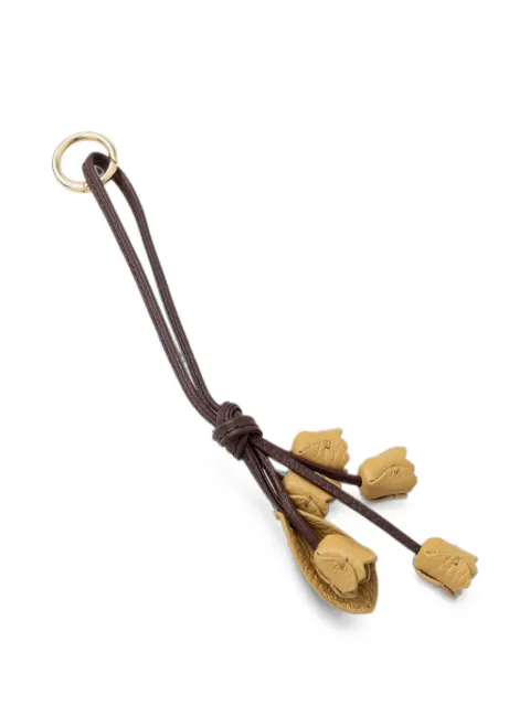 Coccinelle floral-detail leather keyring Yellow E2VXN410201
