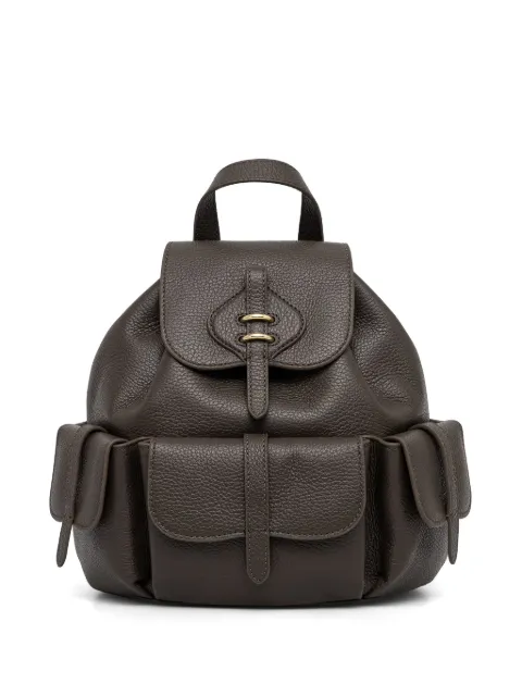 Coccinelle medium Mavery Pocket pebbled leather multi-pocket backpack Brown E1VGK140101