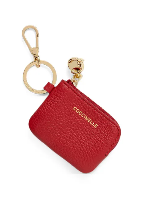 Coccinelle C-Me Softy logo-print grained-leather keyring Red E2TBM410101