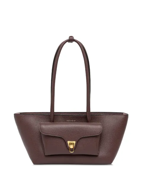 Coccinelle Double Beat leather front-pocket tote bag Red E1T8A110301