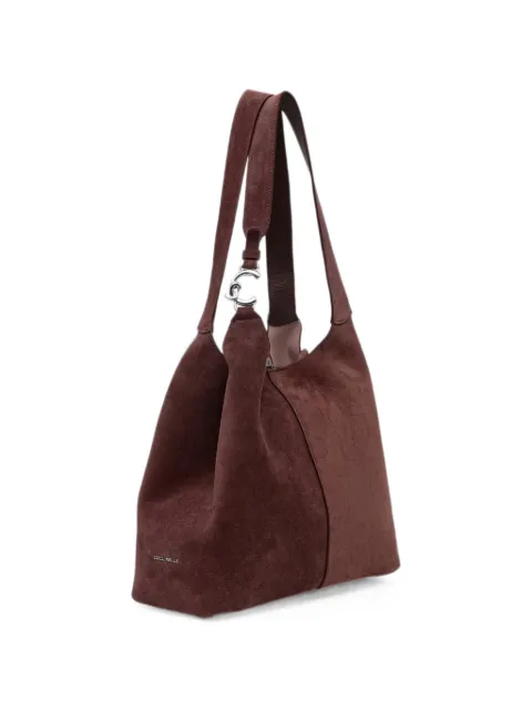 Coccinelle suede logo-plaque tote bag Red E1THE110201