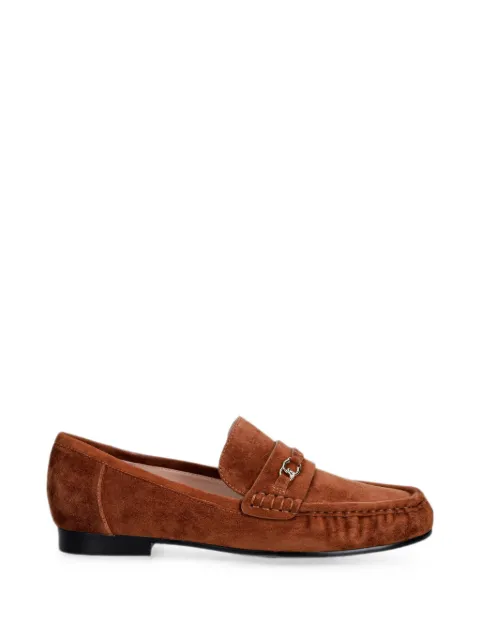 Coccinelle logo-plaque suede loafers Brown E4THE160101