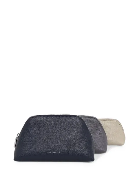Coccinelle logo-print leather make-up bags Blue E5TMF250401