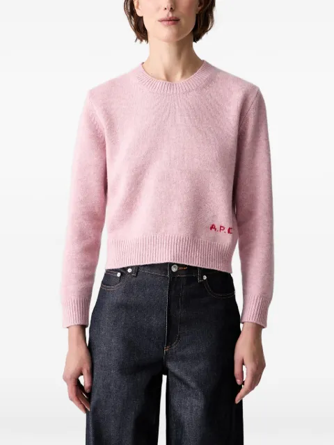 A.P.C. logo-embroidered sweater Pink WOASWF23498