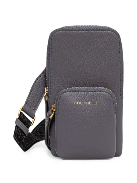 Coccinelle mini Coccinelle Pixie grained-leather phone bag Grey E5PM0270101