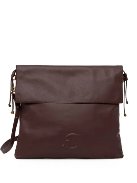 Coccinelle logo-embossed foldover shoulder bag Brown E1V9F130101
