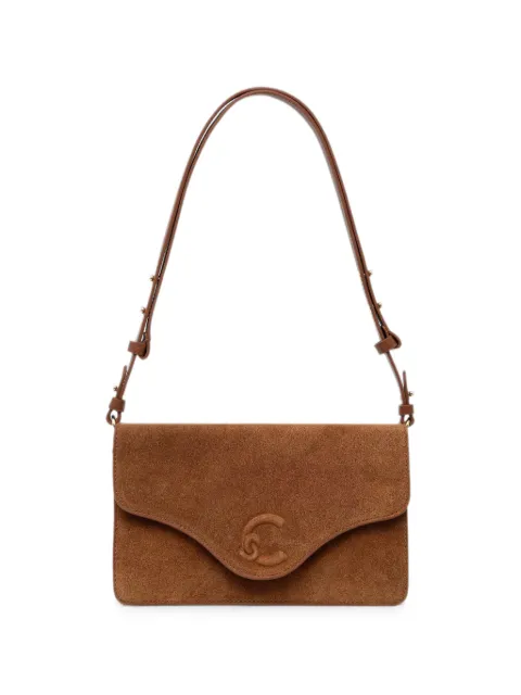 Coccinelle logo-embossed suede shoulder bag Brown E1VJG120201