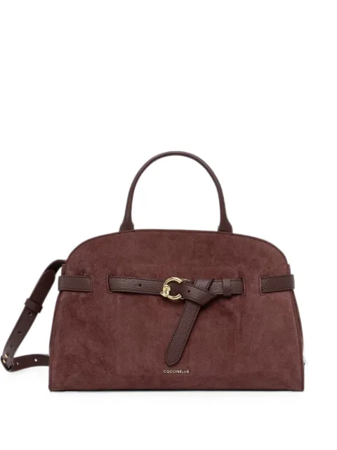 Coccinelle medium Coccinelle Sabine buckle-detail suede tote bag Brown E1TLB180401