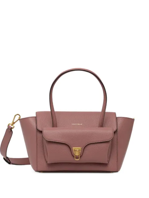 Coccinelle medium Coccinelle Double Beat grainy leather tote bag Pink E1T8A180201