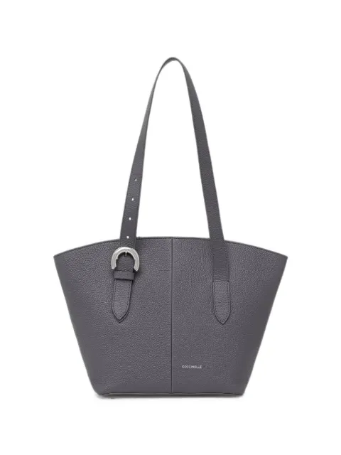 Coccinelle buckle-detail pebbled tote bag Grey E1VGF110201