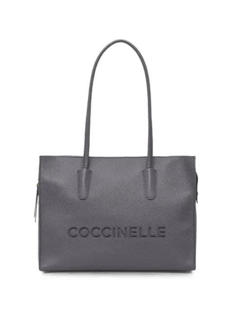 Coccinelle medium Coccinelle Myrtha26 logo-embossed tote bag Grey E1UAK110201