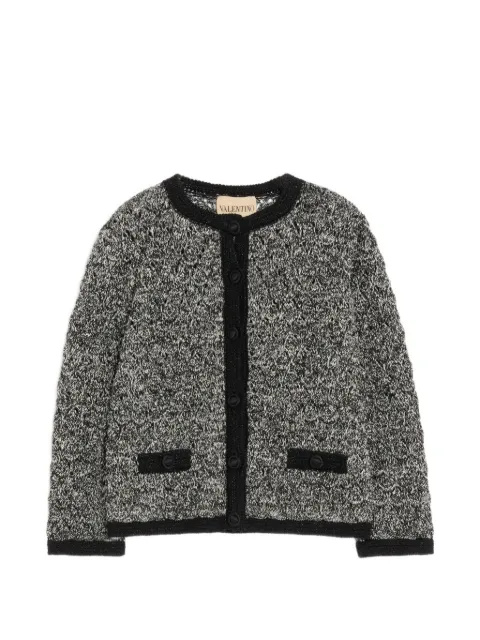 Valentino Garavani contrast-trim cardigan Grey 9B3KE05FAD9