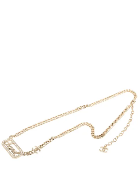 CHANEL Pre-Owned 2023 CC Gold Plated Strass Logo Choker Necklace costume necklace Gold 2LYZB0YK0TCIZY87