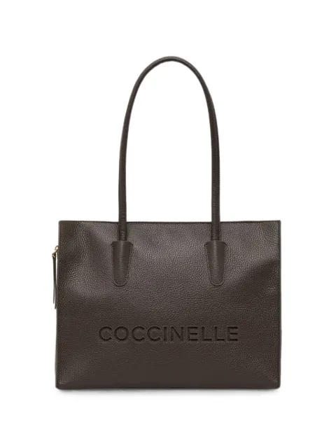 Coccinelle medium Coccinelle Myrtha26 logo-embossed tote bag Brown E1UAK110201
