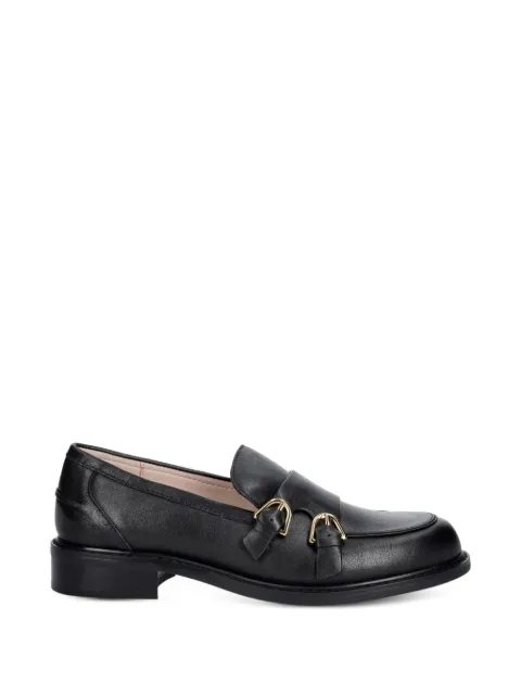 Coccinelle double-buckle leather loafers Black E4VTF380101