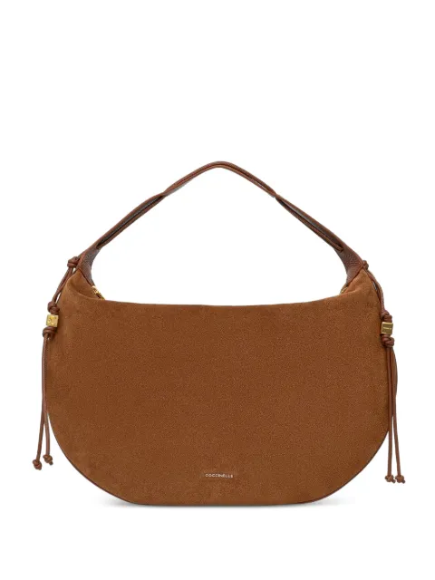 Coccinelle suede logo-print tote bag Brown E1VCB130101