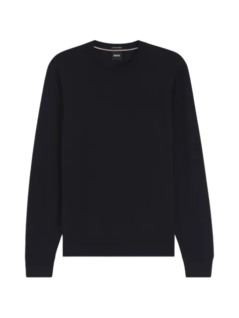 BOSS crew-neck wool sweater Blue 50565469