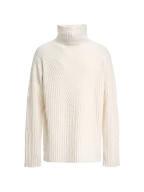 Malo ribbed-knit cashmere sweater White UXC215F8A06