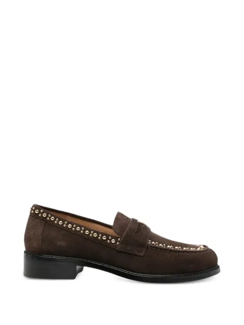 Furla stud-embellished leather loafers Brown YL72FCGBX4684